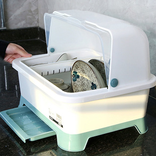 大号厨房碗碟收纳架带盖放餐具的碗架置物柜子家用沥水碗筷收纳盒