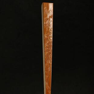 王伟本工老玉竹精工扇骨东阳名家向平本工浅浮雕山水竹雕文人折扇