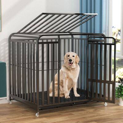 狗笼10214大型中犬狗笼带厕所分离型加粗用室内家外金毛拉拉布多