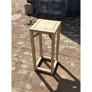 CGP北方老榆木台中式 实木白茬花架仿古阳花几盆架景白胚置新物架