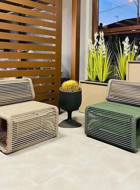 户创意11366组合外庭院藤椅沙酒店别墅室外发样藤板房防水露台阳