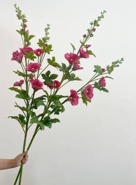 含阳真花蜀葵新风格家居装BJI饰仿摄影道具假软花商清业装