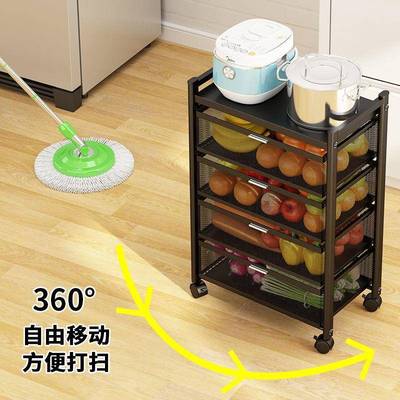 厨蔬房能菜收纳置多物架用品家用大全多TSP功微波炉落地夹缝储物