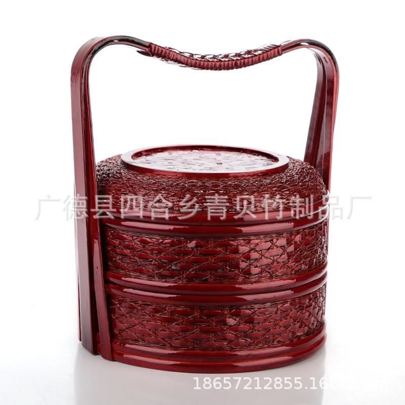 三层竹品cxy-666篮子神祭祖拜用送餐篮精仿古篮拍电影电视道具