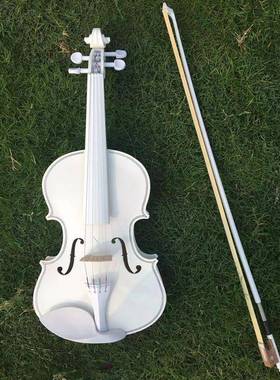 SY-V-003成人儿童初学练习装小提琴白色饰道奏具演小提琴/4全4套