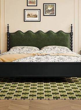 法式复古实木5床米8双LMX人大床11.米轻奢主卧木软包床美式2025新