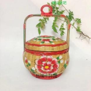 潮汕子喜事篮满子嫁4QJEGseJ女娶亲月蛋结婚竹编篮出花园手工编织