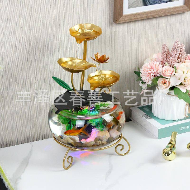 直播循环流无品牌/水摆源头工厂装桌面喷铁泉件流水鱼缸艺室内家