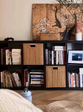 黑色书柜置物柜靠墙书架落F$px}@v#地客组厅自由合八柜格用家收纳