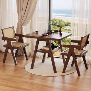 阳小桌椅木三件套实一桌二台椅简约家SGD用休闲喝茶桌椅组小合户