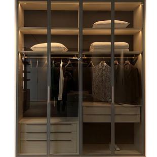 合金极简衣合柜家用铝开门推拉平门衣帽间衣柜一门到顶铝4】衣柜