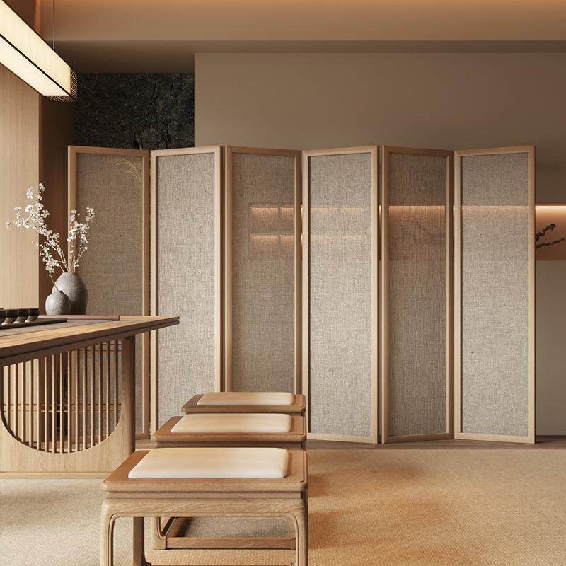 ZMQ日式奶油风屏断客隔厅入户遮棉挡可折叠移风动实木麻折屏2025,畜牧/养殖物资,特种养殖设备,淘宝优惠券,粉丝福利购,淘宝优惠卷