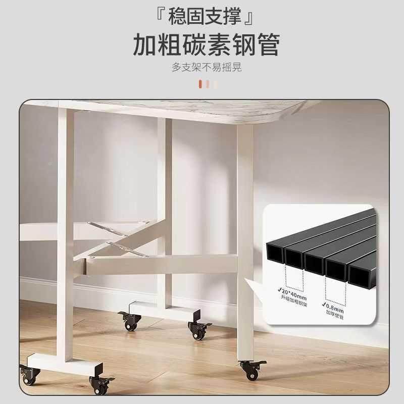 折叠餐桌家无品牌/用小多功能折叠岩板桌子长方客厅型户可移形动