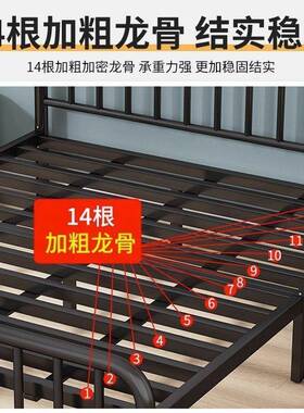 Tal欧式铁艺床1.8双人家用床出租厚加房1m经xka2BxYE济型固加1.5