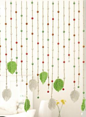 2珠025款门帘木珠窗帘装F97J7H9S饰复古艺术帘新吊饰隔断帘玄关茶