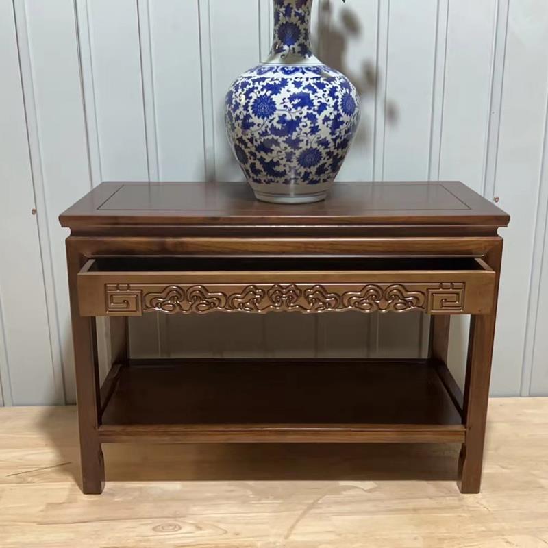 *全实架木花鱼缸盆景架置展示头架奇石摆件侧边茶几88810139方形