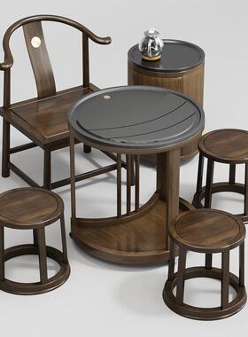 ZG-64012移茶茶台家用茶小茶车实木阳台桌椅组合小户型迷你小型功