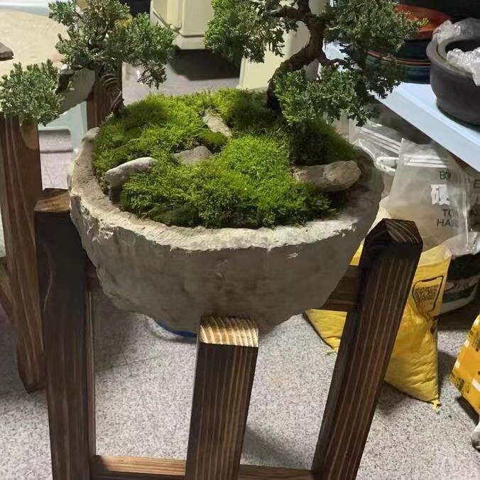 木架底子座水坛缸木架花盆架实鱼缸架酒架手推EFA小石磨架子托盘