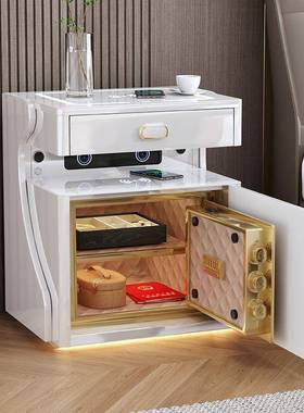 2025隐新款智能头柜保险箱一体床感63248功能藏多式卧室床头保险