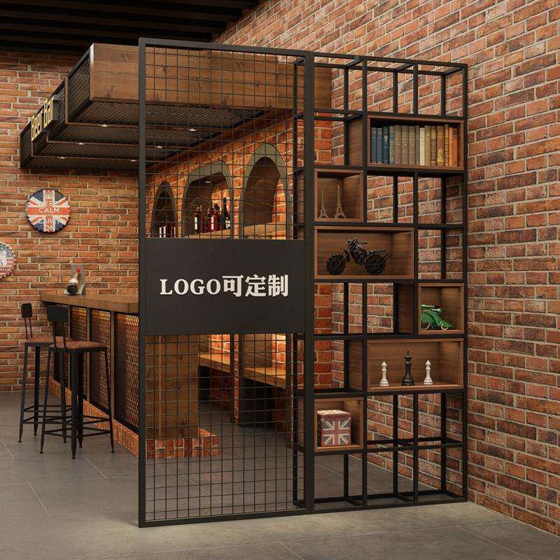 美式工业风多层置架酒吧复古铁艺物断屏创风餐厅意MZF展示架隔搁