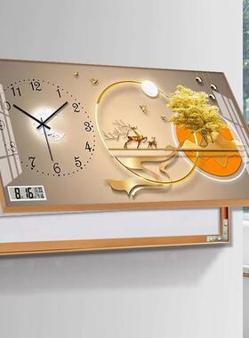 年历电表箱装饰画22新款带钟表QWN免4打0孔轻奢遮挡万配电箱电闸