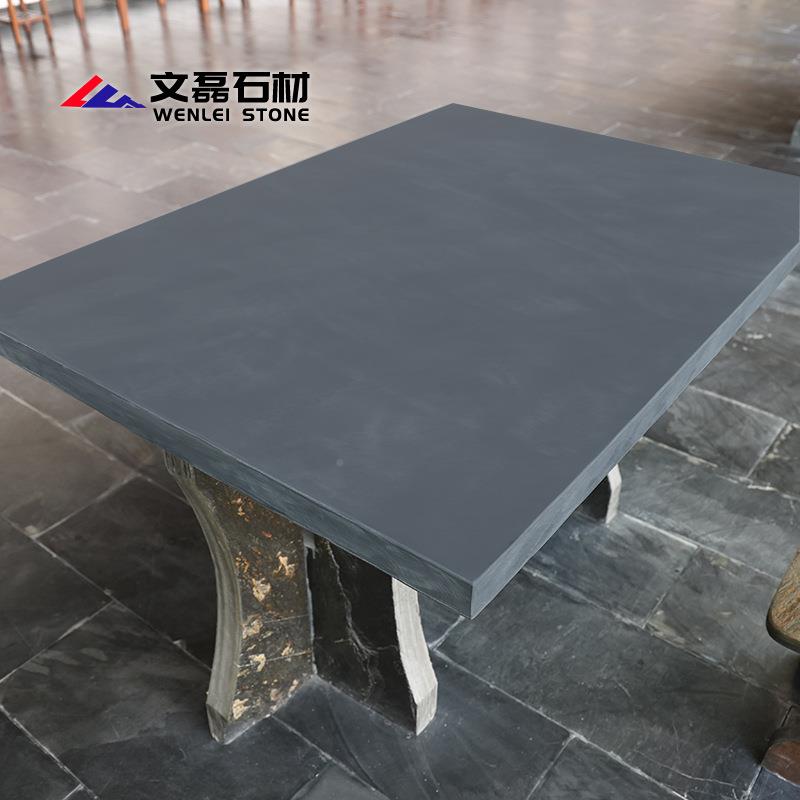 天然石材围桌青棋石桌子石凳石子石材大板庭院椅桌户外桌椅公园长