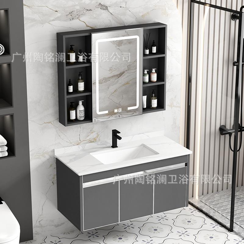 加厚不锈钢柜浴室柜体陶瓷盆WSD智能镜漱组合挂墙式卫一生间洗台