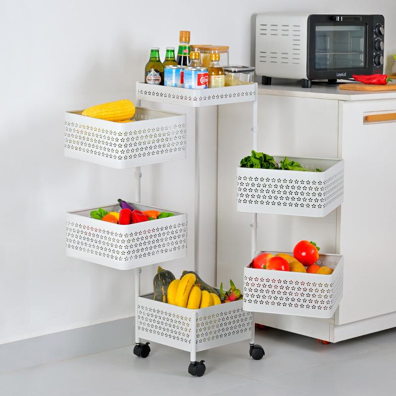 厂家厨房旋转置架收纳地架储物架多层落角转蔬菜收SSK纳置物物架