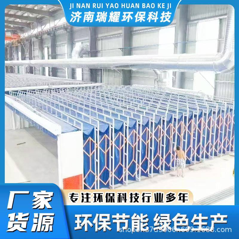 移动式伸打喷漆缩房轨道式折叠无电动磨房MVB大型移动式伸缩尘房