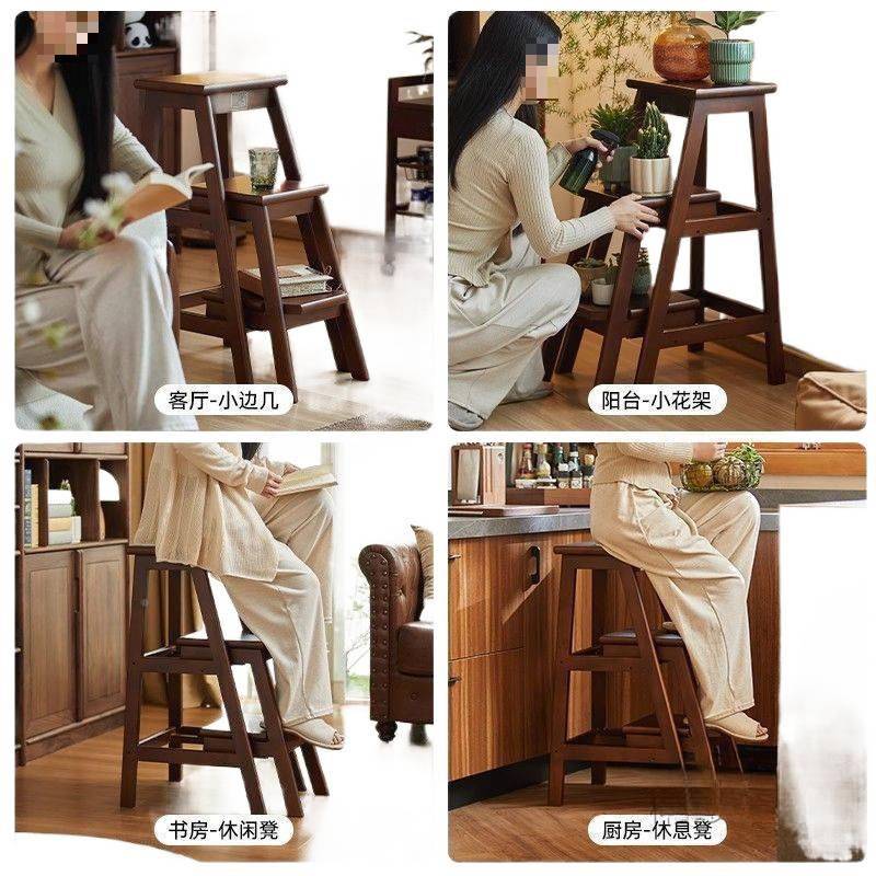 实无品牌/木梯凳家用登梯子多折叠能梯高楼梯凳子两用置物架功爬梯三步梯