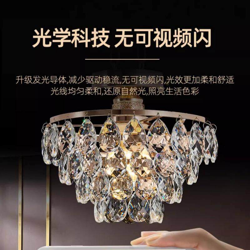 孩式复古水吊晶吊灯美女房间衣帽间灯新款客OQT厅卧室玄关简约轻