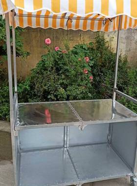 可拆卸折叠多功能便带轮推拉摆用摊商60239摆串地摊炸烧烤卷饼小