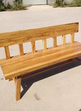 UPG老榆木椅实木长方形靠背全套餐庭椅户外长庭院椅桌椅沙发长条