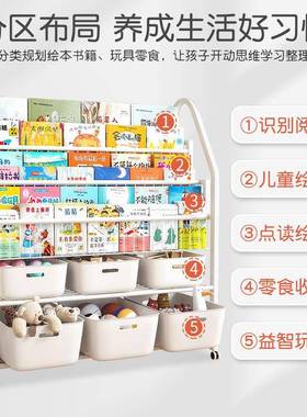 学生书落架简易一铁艺VYB绘本架地玩具移收纳架体可动置物架书柜