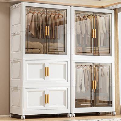 安跨境服收纳柜卧室出租免衣屋落地多层床头柜子装衣柜折叠HYY055