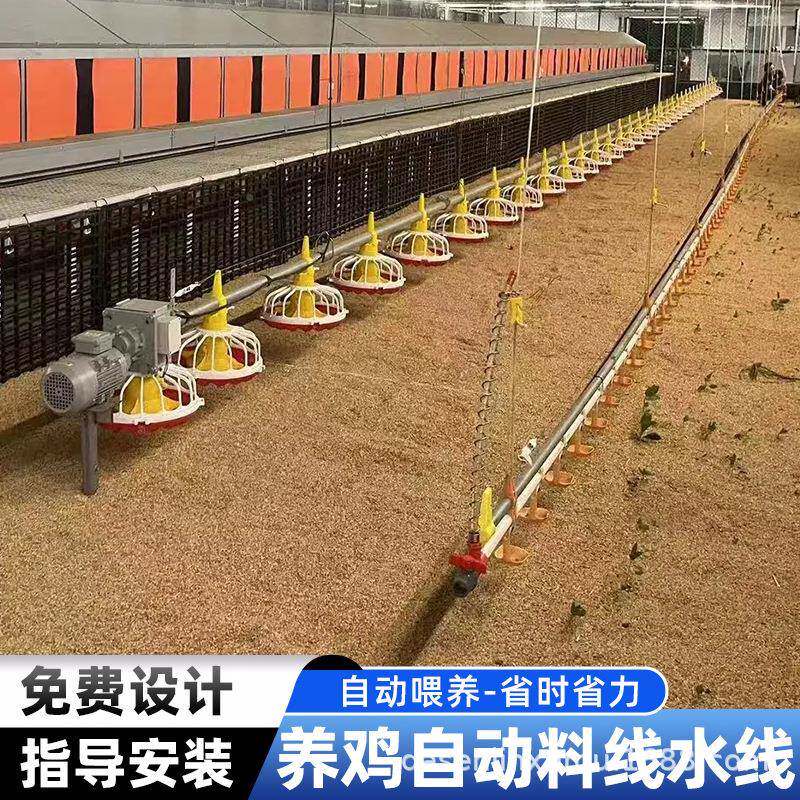 养殖绞全自动设备EEN配件龙水料线料盘槽喂器平养肉鸭食鹅舍养鸡