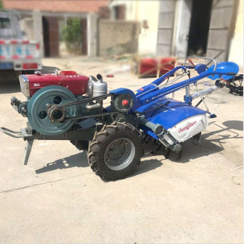 新款无品牌/121底盘犁手扶管理机18马力电动地机农用低矮型手扶启