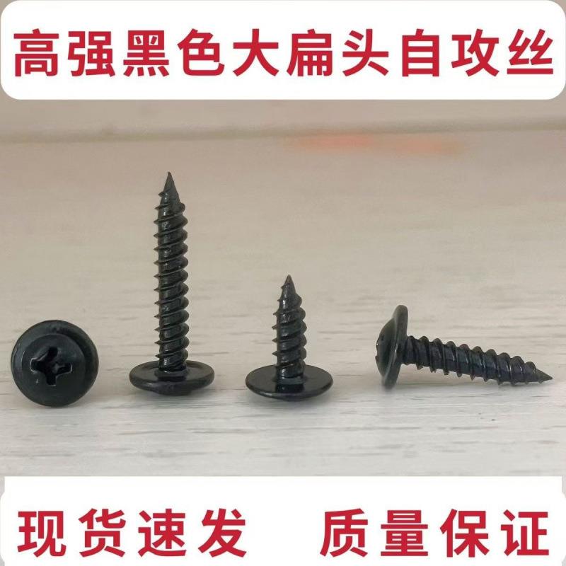 钉华司木自攻螺丝黑色大扁头尖木尾螺十字大盖帽圆丝头无品牌/螺4