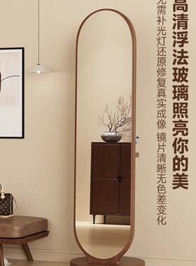 旋立转式可移动穿衣镜全身落地镜用卧室挂衣架帽镜子一家91281体