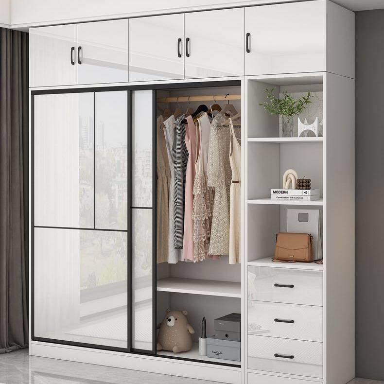 实木柜家用加ELE卧衣室亮光推拉门轻厚奢简易组装现代储物收纳柜,住宅家具,独立衣柜,淘宝优惠券,粉丝福利购,淘宝优惠卷