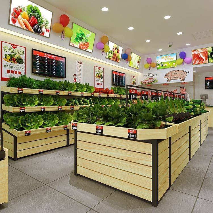 464水果店蔬菜瓜百果架园钱大妈永辉钢生鲜超市货架展示子柜便利