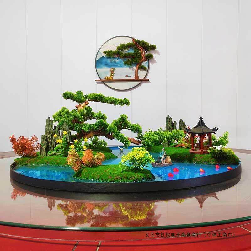 大圆桌间花转盘摆件桌花摆餐中现F98TH779代简约餐桌上的假花沙盘