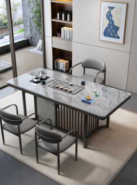 板茶桌厅家泡用茶茶台办PZI公客茶桌烧水壶一岩体嵌入式茶几