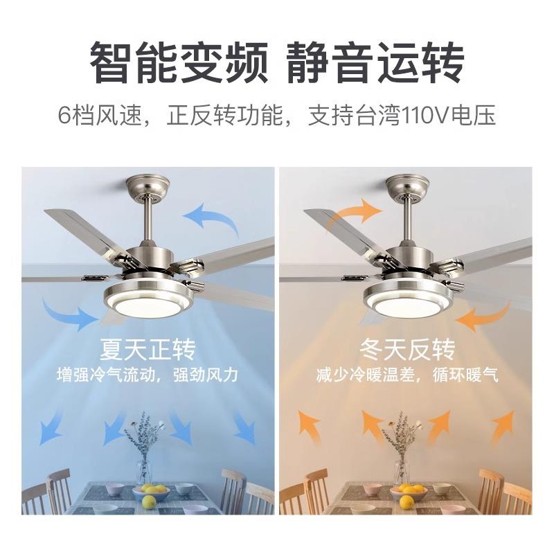 灯简现代约不锈钢风扇大风力吊扇PL-824-灯餐厅客家用一体带电風