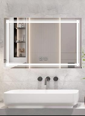 镜子浴室镜卫生间led壁挂式灯镜装饰镜无框墙上IUD能除雾智镜方形