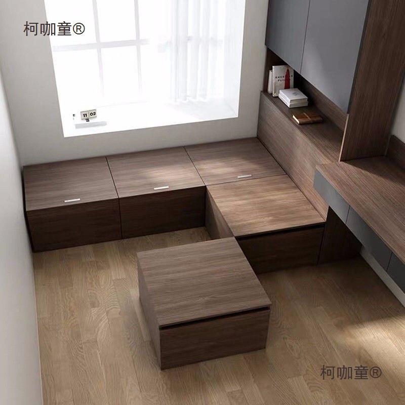 .榻榻米床衣柜一卧室体魔方储物拼接床现代简约箱LRF小房太间高麦