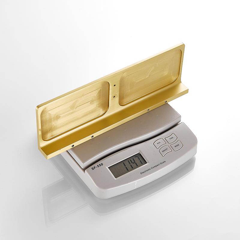 浴室全长铜隔实置物心架卫生间角架壁挂收纳架镜前浴室置物一字板