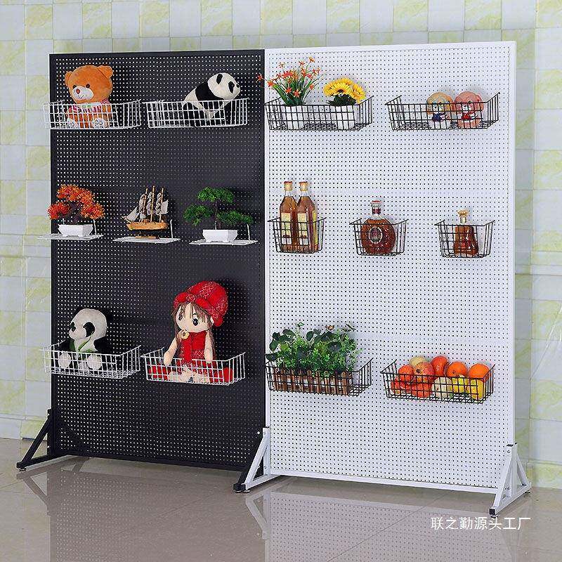 立式铁艺洞洞落地圆孔架铁板货架饰房品展示厨配件板置IJ959584物