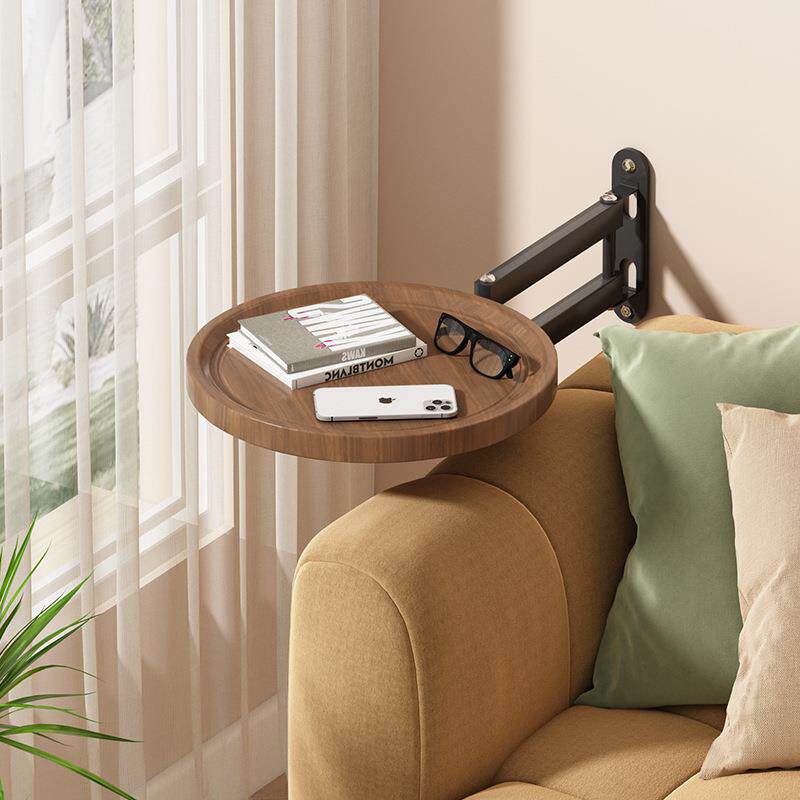 边几茶几床边床头置物架伸缩式托盘可折叠悬浮边几旋转折叠置物架