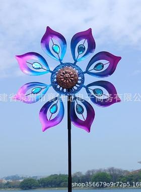 新品金属工艺品摆件大款孔蓝色插件庭院户外装饰铁艺风向标